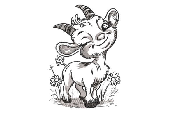 Cute Baby Goat Embroidery Review for Apparel