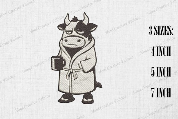Review: Grumpy Cow in Bathrobe Embroidery Design