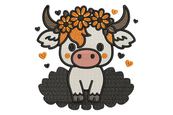Reviewing the Cute Highland Cow with Flower Crown